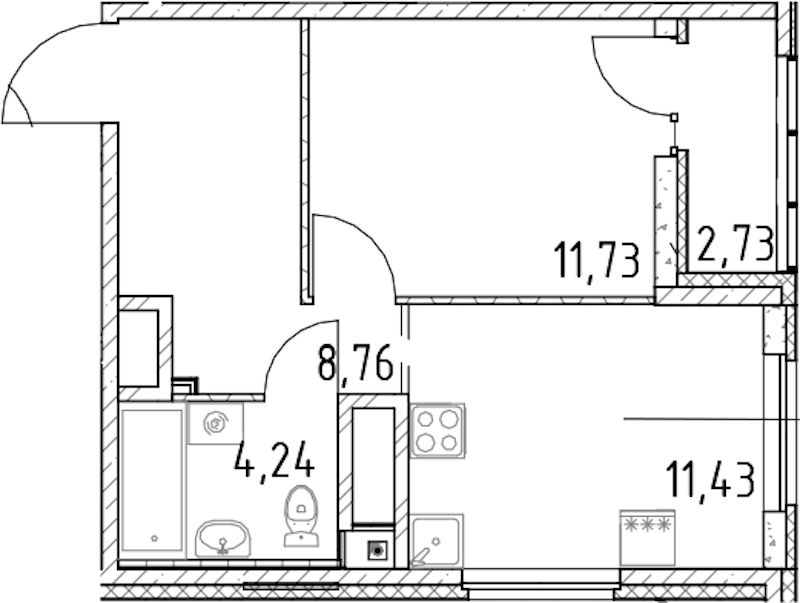 1-комнатная квартира 36.16 м², 16/23 эт., ЖК «Город Первых»